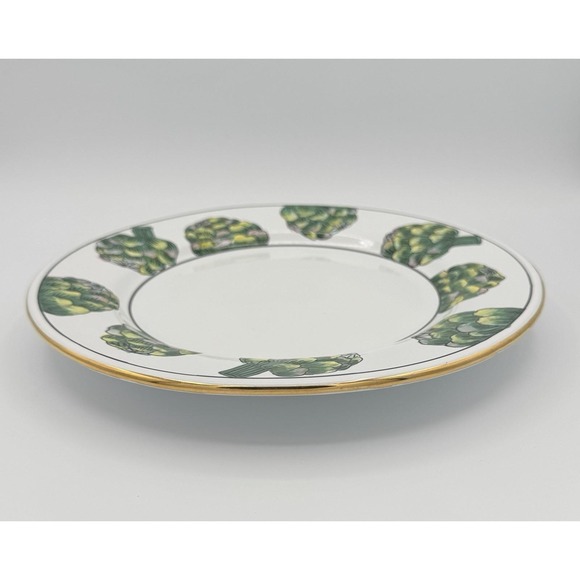 Ortino Nahid 1998 Artichoke Serving Plate Deruta Italy Hand Painted 11" Vintage - Picture 4 of 6